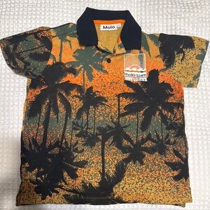 Molo Kids Tropical Orange and Black polo Shirt size 116 (6)